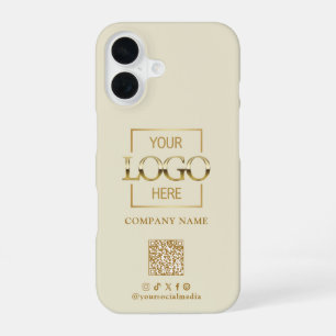 Beiges stilvolles minimalistisches Geschäftslogo & iPhone 16 Hülle