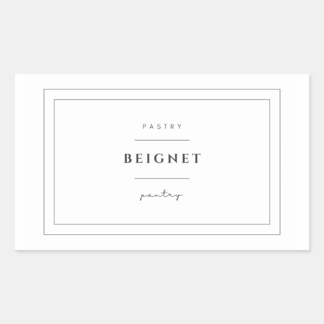 Beignet-Aufkleber für das Lebensmitteletikett Rechteckiger Aufkleber (Vorderseite)