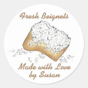 Béignet frais Fabriqué Amour Cuit Sticker Personna
