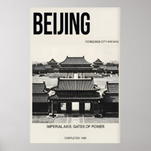 Beijing-Architektur-Kunstprint, Verbotene Stadt Poster