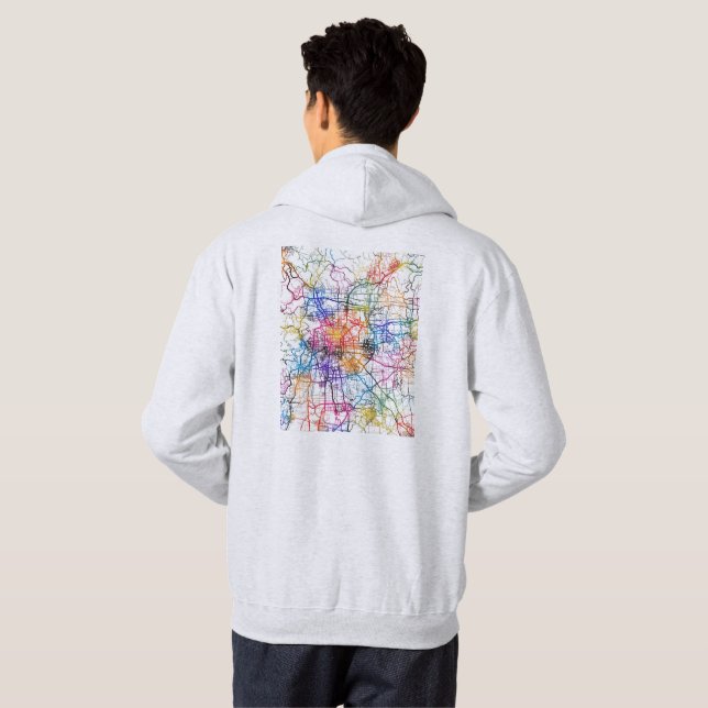 Beijing China City Map Hoodie (Schwarz voll)
