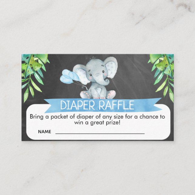 Beilage für die Elephant Baby Shower Diaper-Wickel Begleitkarte (Vorderseite)