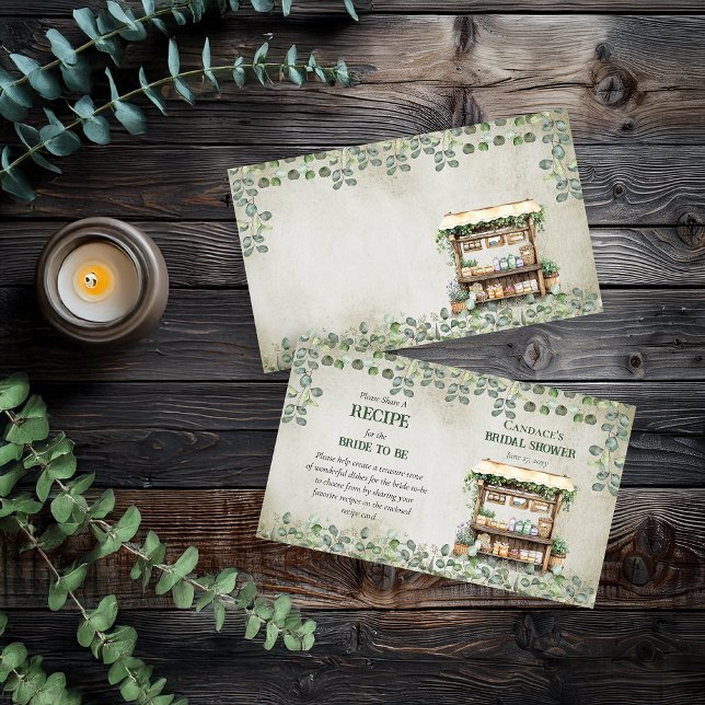 Beilage für Rezepte auf dem Bauernmarkt Begleitkarte (Fresh Off the Market Bridal Shower | Housewarming Call for Recipes 3.5" x 2" Insert Card )