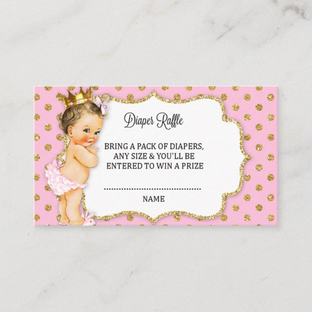 Beilage für rosa und goldfarbene Windeln Begleitkarte (Vorderseite)