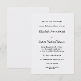 Beilagekarte | Elegante Hochzeit | Formelle Einlad Begleitkarte