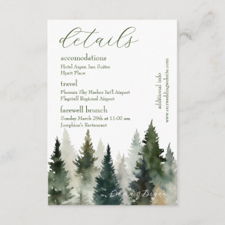 Beilagekarte |FOrest Pine Aquarell Begleitkarte