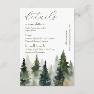 Beilagekarte Forest Pines Aquarell Begleitkarte