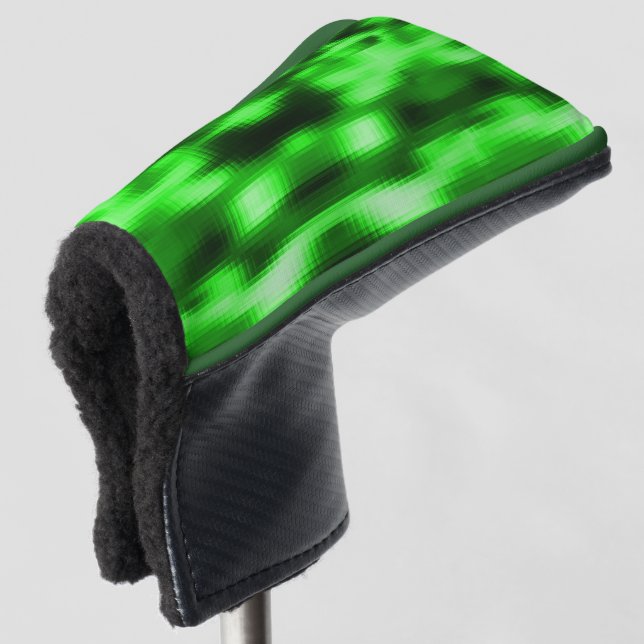 Beilagen aus Glas, grün und schwarz gehalten Golf Headcover (3/4 Vorderseite)