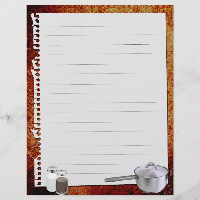 Beilagen für Vintage Recipe Binder (Vorderseite)