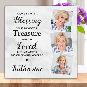 Beileid 3 im Foto "Erinnerung lieben" Fotoplatte