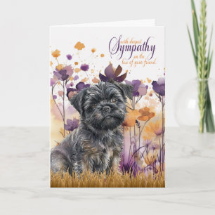 Beileid Affenpinscher Hund Wildblume Meadow Karte