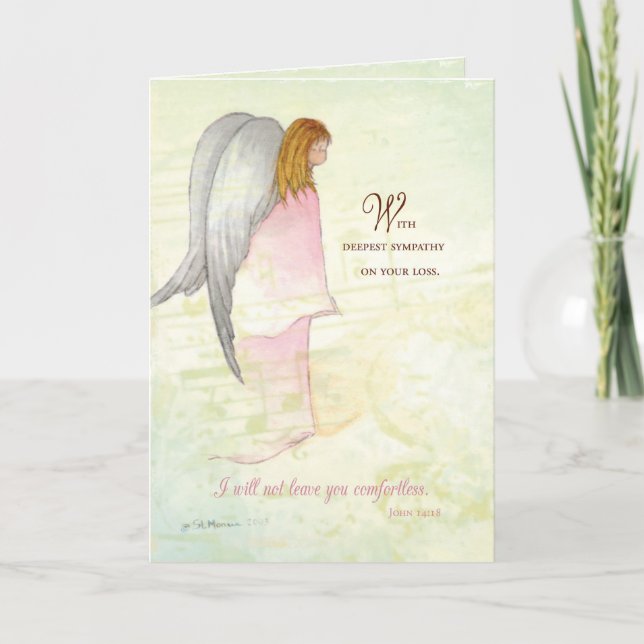 Beileid Angel, Christlich Religiös, Schrift Karte (Vorderseite)