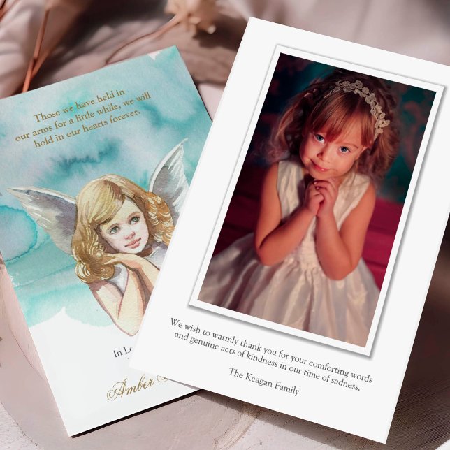 Beileid Angel Foto Beerdigung Danke Karten (Sympathy Angel Photo Funeral Thank You Card)