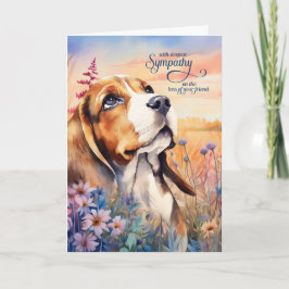 Beileid Beagle Hunde Wildblume Wiese Karte