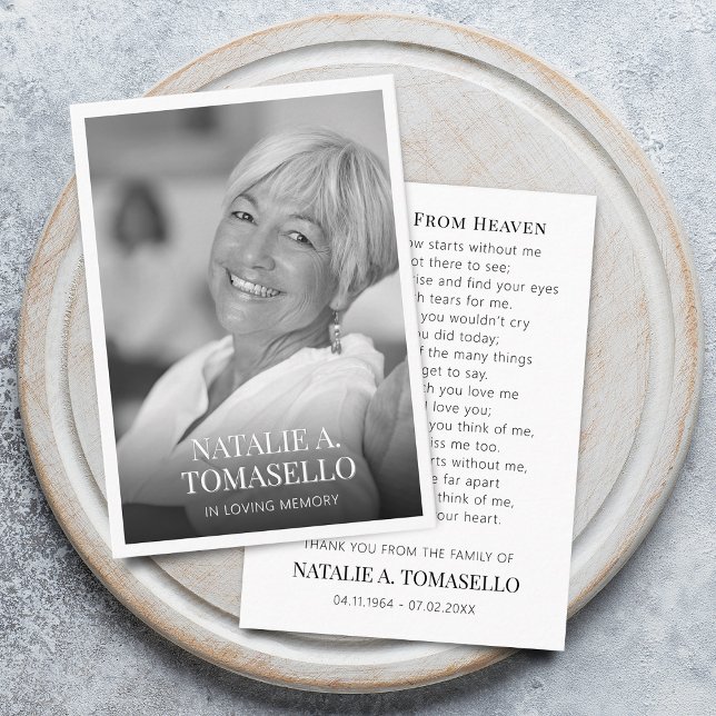 Beileid Beerdigung Gedenkkarte Foto Gebet Karte (Sympathy Funeral Memorial Photo Prayer Card)