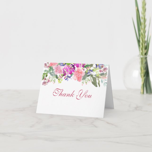 Beileid Beerdigung Vielen Dank Hinweis Karten flor (Vorderseite)