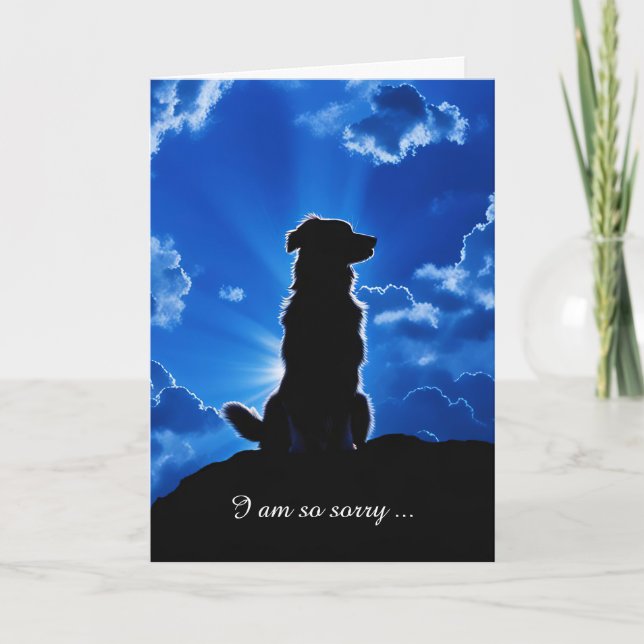 Beileid Beileid mit Hund in den Wolken Karte (Vorderseite)