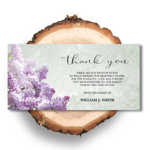 Beileid Blume Lilacs DANK YOU Gray   FOTO Dankeskarte