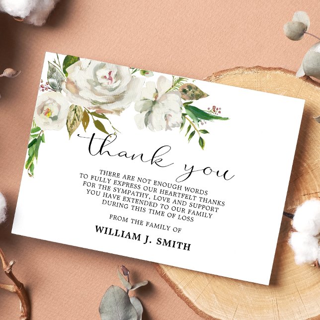 Beileid Blume White Roses DANK | FOTO Dankeskarte (Von Creator hochgeladen)