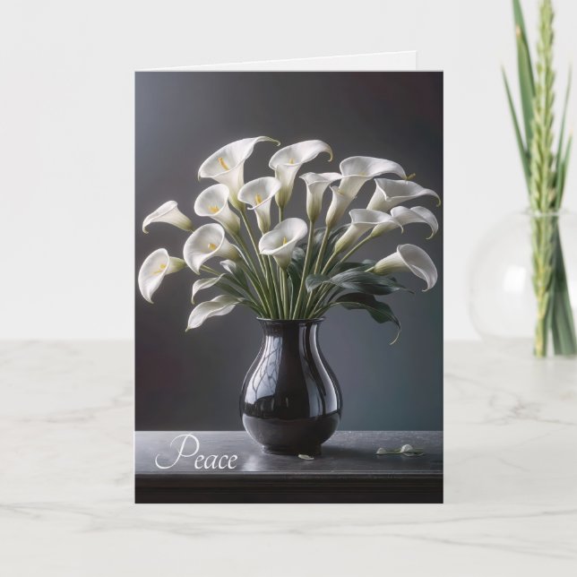Beileid Calla Lily Bouquet Karte (Vorderseite)