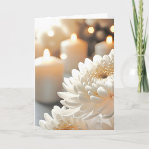 Beileid Candle und Chrysanthemum Karte