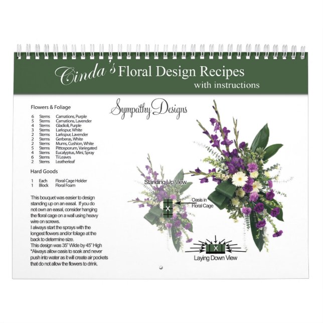 Beileid Cindas Blumendesign-Rezepte-Kalender Kalender (Titelbild)