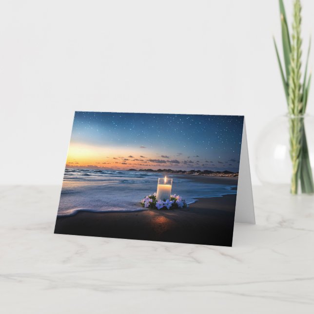 Beileid Coastal Beach Ocean mit Memorial Karte (Vorderseite)