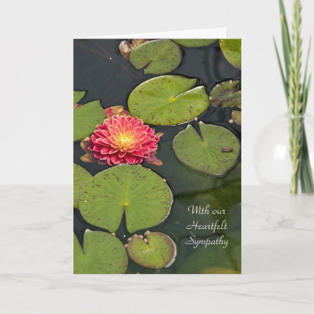Beileid Dahlia in Lilienpads Karte (Vorderseite)