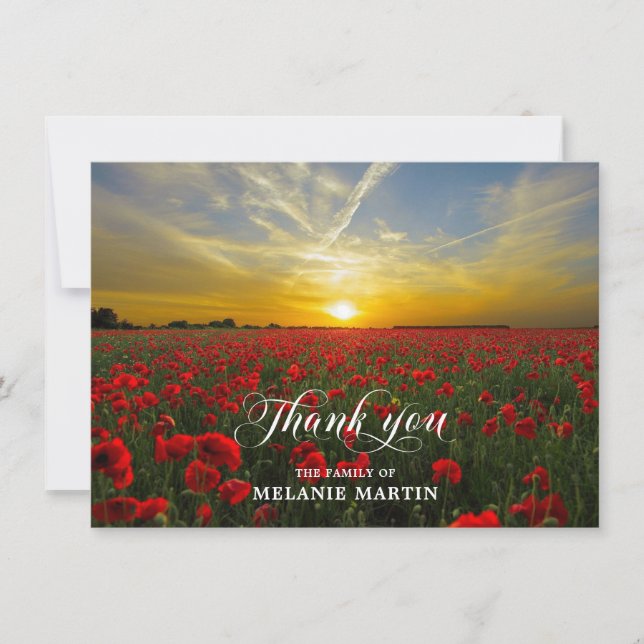 Beileid DANKE IHNEN Gedenkstätte Sunset Poppies Fe (Vorderseite)