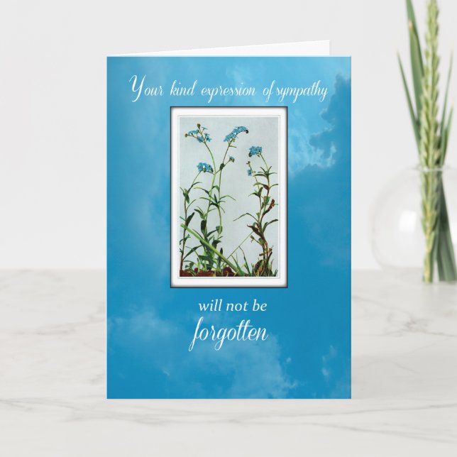 Beileid danke Ihnen vergessen-Me-Not Blume Blue Karte (Vorderseite)