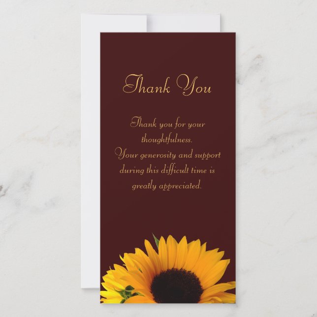 Beileid danken Ihnen Dankeskarte (Vorderseite)