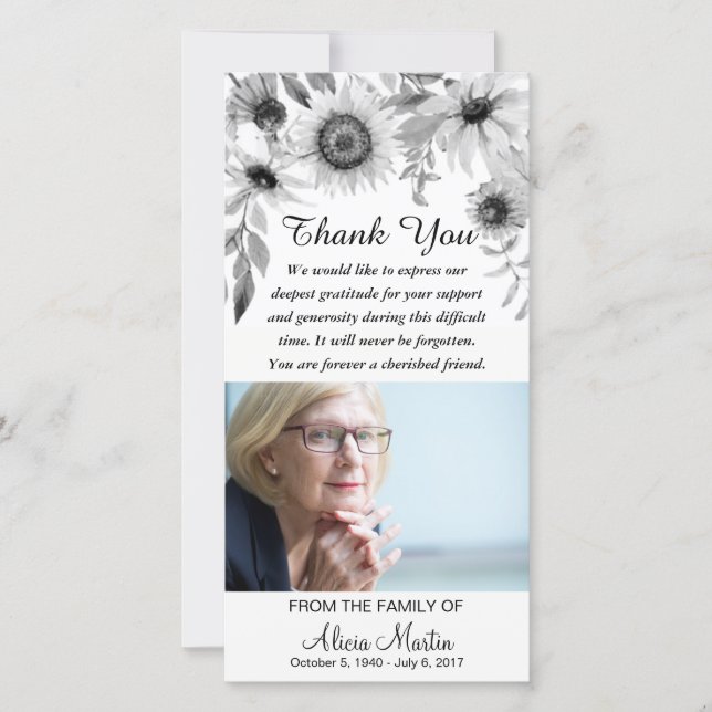 Beileid danken Ihnen rustikale Dankeskarte (Vorderseite)