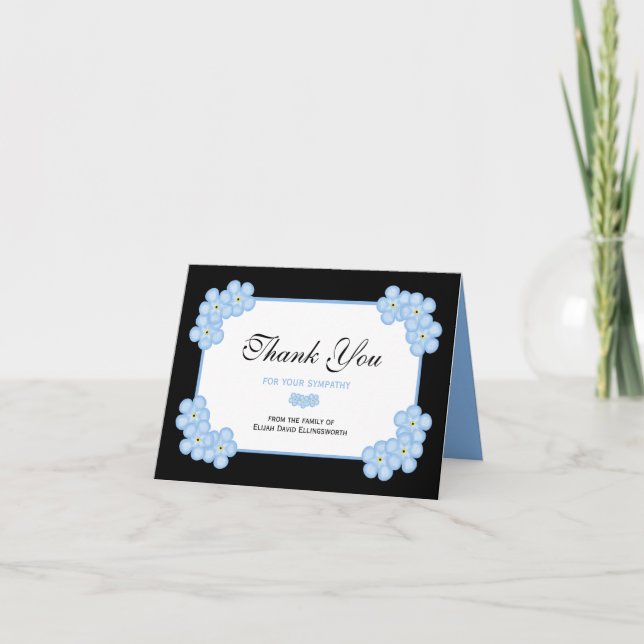 Beileid Dankeschön Karte — Vergiss mir Noten (Vorderseite)