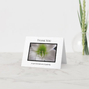 Beileid Dankeschön Note Card - White Amaryllis Dankeskarte