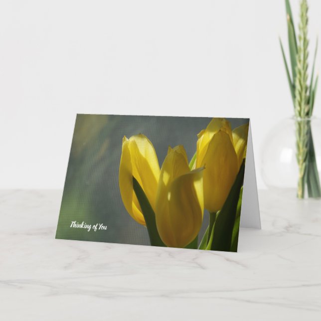 Beileid der Gelben Tulip-Blume Karte (Vorderseite)