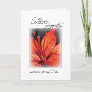 Beileid der roten Blume Karte