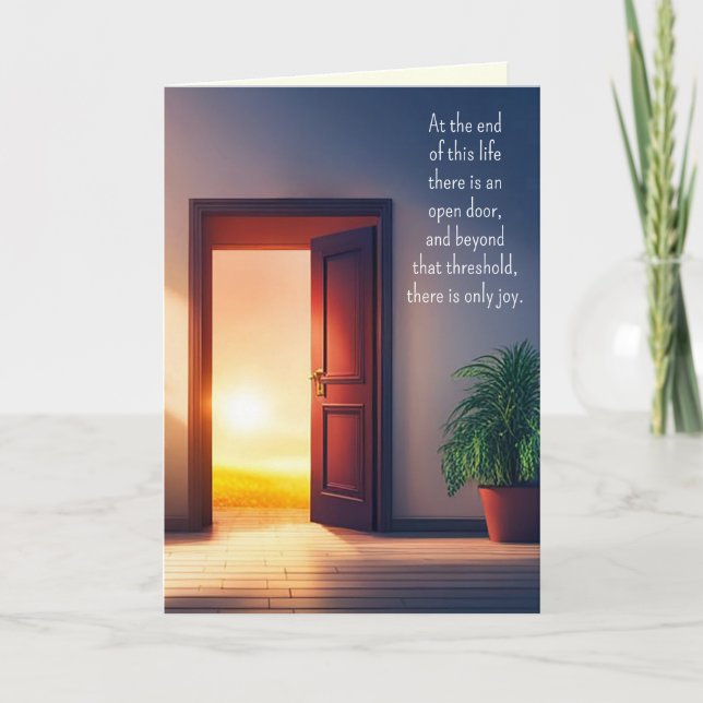 Beileid Door mit Sonnenschein Karte (Vorderseite)