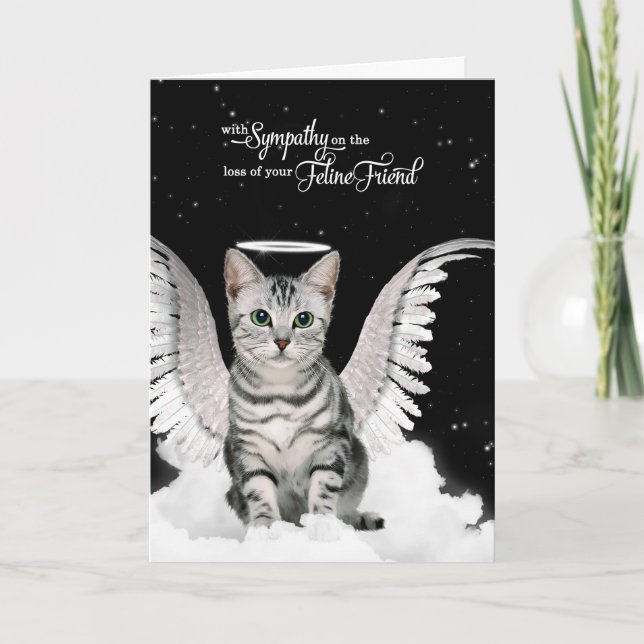 Beileid eines Haustiers Verlust eines Katzen Tabby Karte (Vorderseite)