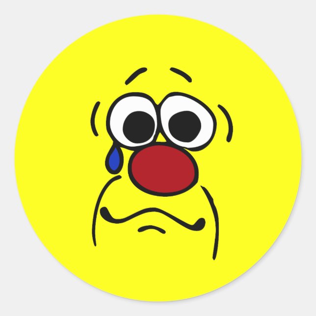 Beileid Face Grumpey Runder Aufkleber (Vorderseite)