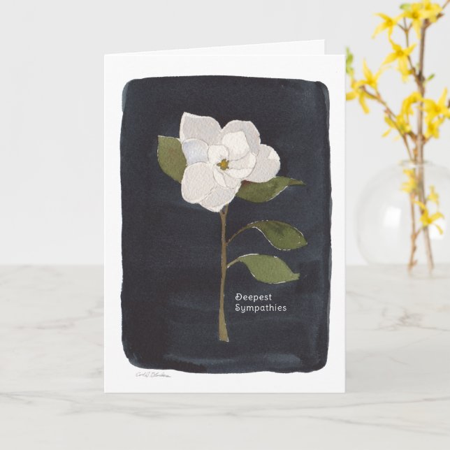 Beileid Faltkarte mit Aquarellfarben-Blume Karte (Gelbe Blume)