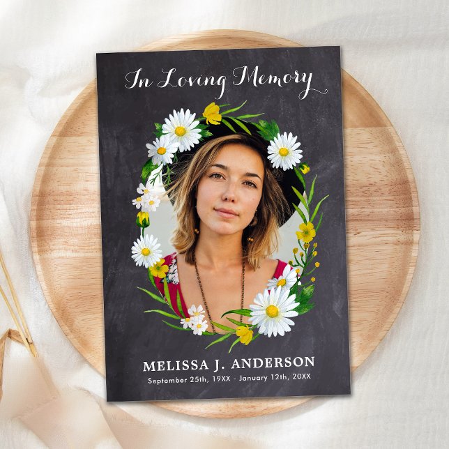 Beileid Foto Memorial Daisy Blumenbeerdigung Dankeskarte (Von Creator hochgeladen)