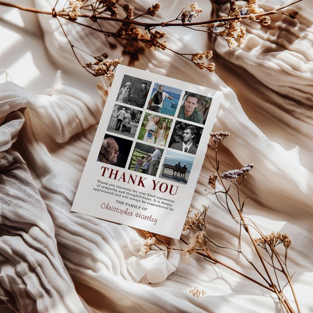 Beileid Fotokollage Beerdigung Dankeskarte (Von Creator hochgeladen)