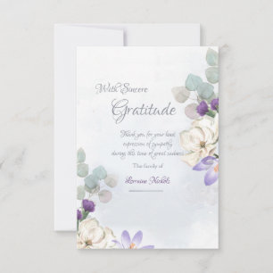 Beileid für Aquarell-Blume Vielen Dank für Ihre Ka Dankeskarte
