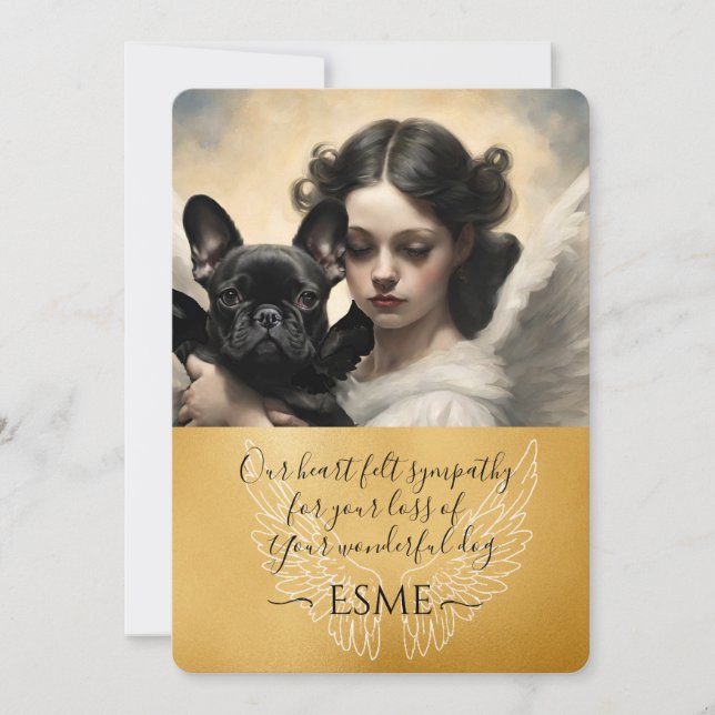 Beileid für den Loss Black French Bulldog Angel Ar (Vorderseite)