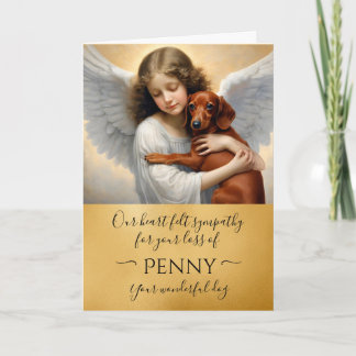 Beileid für den Verlust der Dackel Angel Card Karte