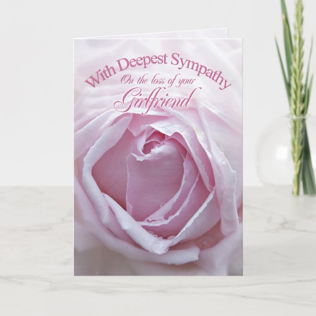 Beileid für den Verlust der Freundin, eine rosa Ro Karte (Vorderseite)