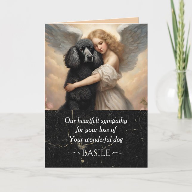 Beileid für den Verlust der Poodle Angel Karte (Vorderseite)