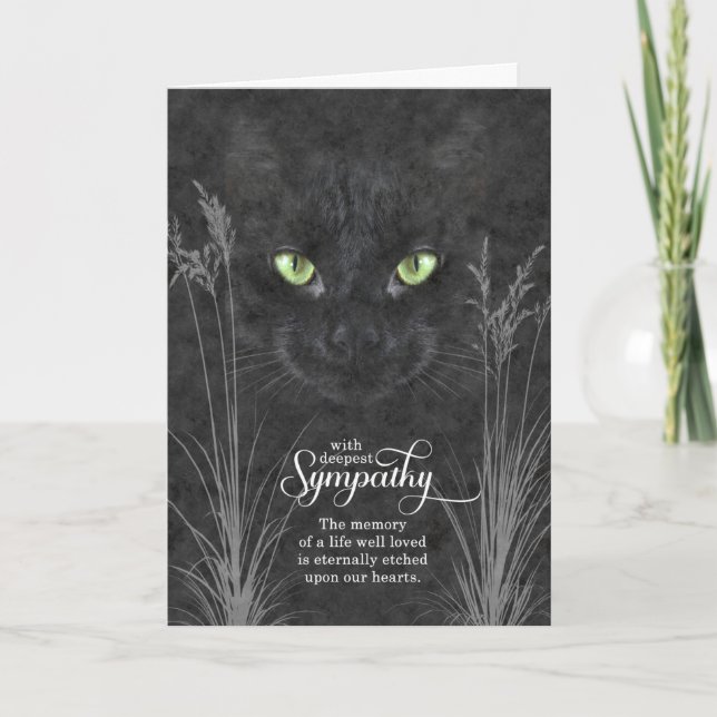 Beileid für den Verlust einer Katzenkohle Grau Karte (Vorderseite)