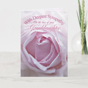Beileid für den Verlust Grandtochter, eine rosa Ro Karte