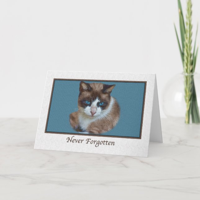 Beileid für den Verlust von Heimtieren mit Katze Karte (Vorderseite)